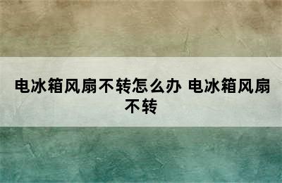 电冰箱风扇不转怎么办 电冰箱风扇不转